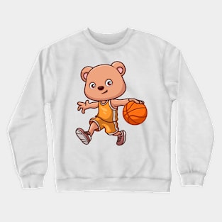 Basketball Bear Cute Cartoon Crewneck Sweatshirt